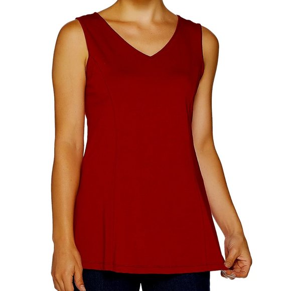 Susan Graver Tops - Susan Graver Modern Stretch Cotton Modal Tank  12220